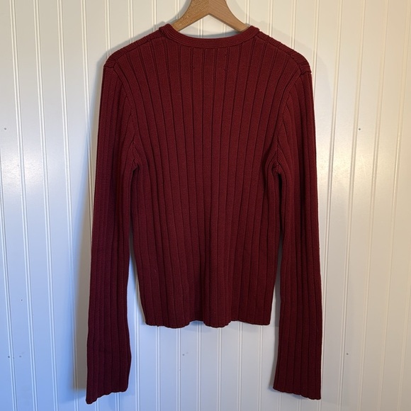 Abercrombie & Fitch Red Men's Heavy Knit Ribbed Sweater Size Medium - Picture 6 of 9